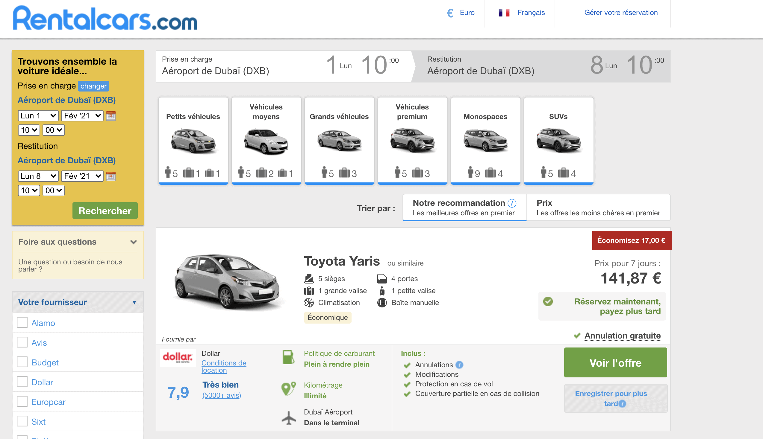 precio alquiler de coches en dubai 